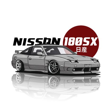 Nissan 180SX JDM Car Design for T-shirt, Sticker, Poster, and more... Nissan Nsx, Nissan 180sx Jdm, Jdm Bmw, Wallpaper Jdm, Wallpaper Card, Lamborghini Luxury, Roll Royce, Car Cute, Car Dodge