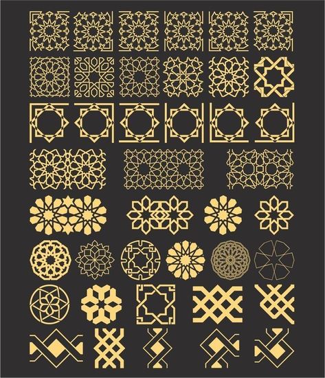 Egyptian Patterns, Arabic Pattern Design, Islamic Design Pattern, Backpiece Tattoo, Cnc Carving, Islamic Tiles, Vector Line Art, Islamic Motifs, Engraving Printing