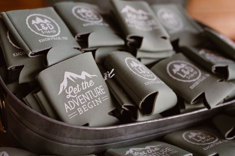 Unique Ideas for Mountain Wedding Favors | #weddingfavors #mountainwedding #destinationwedding #destinationweddingvenue #mountainweddingvenues #weddingvenue #weddingideas #weddingfavorsforguests Wedding Beer Coozies, Adventure Wedding Favors, Sustainable Wedding Favors, Gatlinburg Weddings, Cookie Wedding Favors, Smoky Mountain Wedding, Beer Wedding, Wedding Favor Ideas, Mountain Wedding Venues