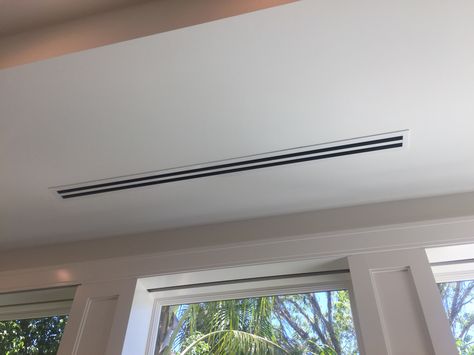 AC Vents Centralised Ac Ceiling, Ac Vents Ceiling, Central Ac Ceiling Design, Ac Vent Cover Ideas, Clarendon Homes, Jamini Roy, Basement Bathroom Remodeling, Raked Ceiling, Central Ac