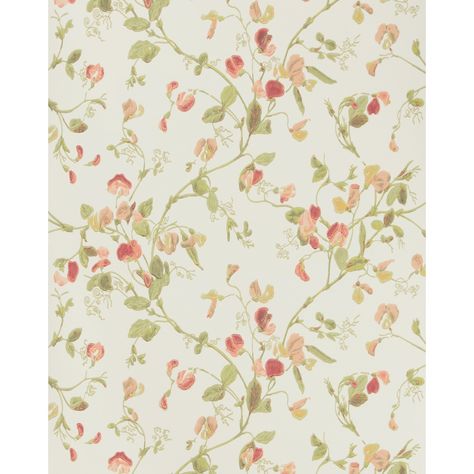 Sweet Pea - Pink Sweet Pea Wallpaper, Cole And Son Wallpaper, Commercial Wallpaper, W Wallpaper, Grasscloth Wallpaper, Pink Themes, Fabric Houses, Yellow Wallpaper, Botanical Pattern