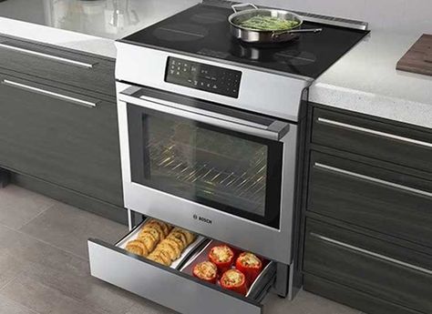 The Bosch HIIP054U is one of the induction ranges tested by Consumer Reports.  See the top 5 for 2016. Bosch Kitchen, Aluminum Kitchen, Outdoor Kitchen Countertops, Induction Range, Outdoor Kitchen Appliances, Kitchen Machine, 5 Elements, Warming Drawer, Electric Stove