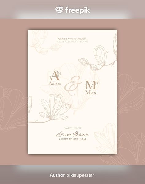 Line Art Invitation Wedding, Line Art Wedding, Botanical Wedding Stationery, Hand Drawn Wedding Invitations, Digital Wedding Invitations Design, Painted Wedding Invitation, Marriage Contract, Wedding Graphics, Elegant Wedding Invitation Card