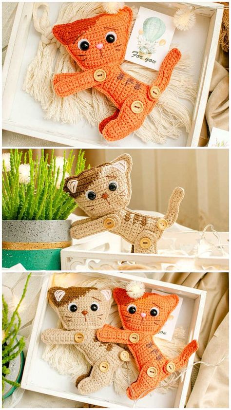 Cats on a Branch Amigurumi Free Pattern Ragdoll Amigurumi Free Pattern, Ragdoll Crochet Patterns, Flat Amigurumi Pattern Free, Crochet Ragdoll Free Pattern, Crochet Backpack Pattern, Crochet Toys Free Patterns, Toys Design, Cat Applique, Easy Crochet Animals