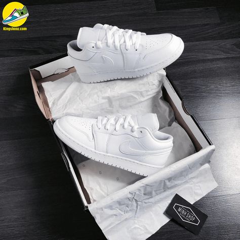 Air Jordan 1 Triple White, Jordan 1 Low Triple White, Air Jordans Shoes, Jordan 1 Low White, Af1 Shoes, Jordan Low, Jordans Shoes, Nike Air Force 1 Custom, Nike Air Jordan Shoes