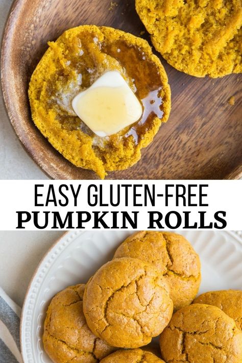 Pumpkin Roll Easy, Gluten Free Pumpkin Roll, Pumpkin Dinner Rolls, Pumpkin Dinner, Healthy Breads, Pumpkin Rolls, Sweet Banana Bread, Gluten Free Pumpkin Bread, Gluten Free Dough