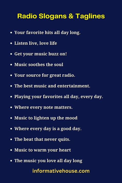 Creative Radio Slogans: Catchy Phrases for Your Radio Station! -InformativeHouse Radio Announcer Aesthetic, Radio Station Aesthetic, Promotion Ideas, World Radio, Radio Channels, Elderly Activities, Catchy Slogans, Catchy Phrases, Radio Personality