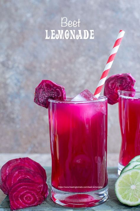 Beet Lemonade Recipe For Summer | Healing Tomato Recipes Easy Lemonade Recipe, Homemade Lemonade Recipes, Organic Drinks, Summer Lemonade, Winter Drink, Fresh Beets, Beet Recipes, Best Smoothie, Lemonade Recipe