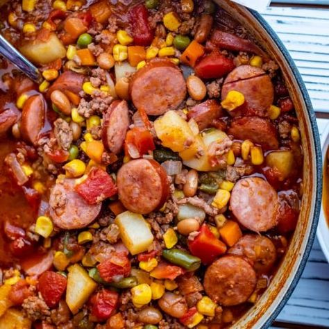 Texas Cowboy Stew Recipe | { 100K Recipes } Texas Beef Stew, Texas Cowboy Stew Recipe, Cowboy Stew Recipe, Texas Cowboy Stew, Ground Beef Stew Recipes, Beef Stew Recipes, Cowboy Stew, Stew Recipes Crockpot, Ground Beef Stews