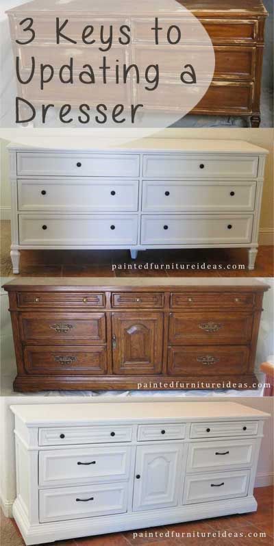 3 Keys to Updating a Dresser Dresser Makeover Diy, Bedroom Furniture Ideas, Diy Dresser Makeover, Dressers Makeover, Furniture Rehab, Hur Man Målar, Furniture Renovation, Refurbished Furniture, Furniture Makeover Diy