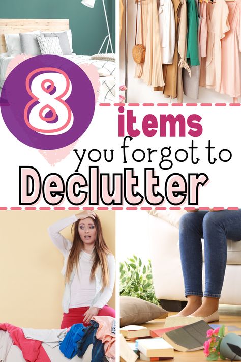 8 Things You Forgot to Declutter Organizing Techniques, Closet Organisation, Small Bedroom Organization, Declutter Checklist, Clutter Control, Decluttering Ideas, Declutter Home, Bedroom Organization, Declutter Your Life