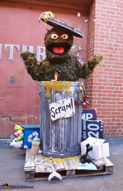 Scarecrow Contest Winners, Trash Can Costume, Oscar The Grouch Costume, Hagrid Costume, Halloween Costume Contest Winners, Sea Witch Costume, Scarecrow Contest, Costume Contest Winner, Best Couples Costumes