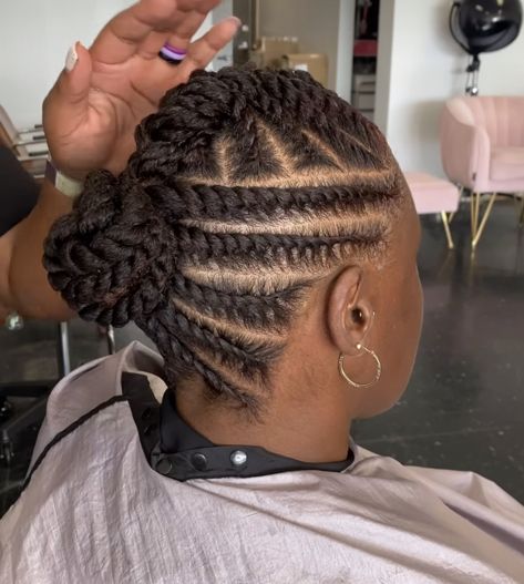 2 Strand Twist Updo Styles, Twist Low Bun, Flat Twist Hairstyles, Black Hair Updo Hairstyles, Flat Twist Updo, African Hair Braiding Styles, Natural Hairstyle, Braids Hairstyles Pictures, Quick Braided Hairstyles