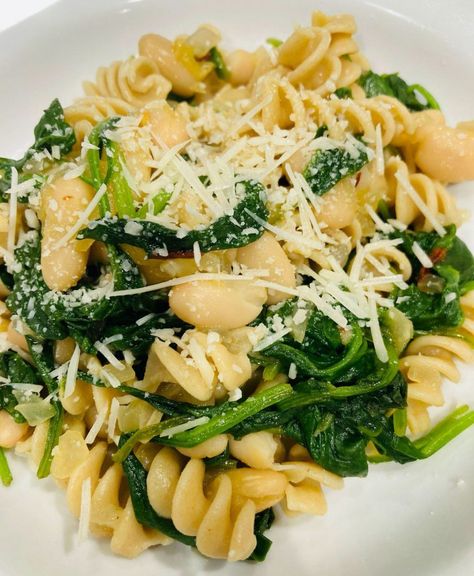 Spinach With Pasta Recipes, Bean And Spinach Recipes, Pasta And Green Beans Recipes, Pasta With Spinach Recipes, Spinach And Beans Recipe, Spinach Pea Pasta, Pasta With Butter Beans, Ditalini With White Beans And Spinach, Pasta White Beans Spinach