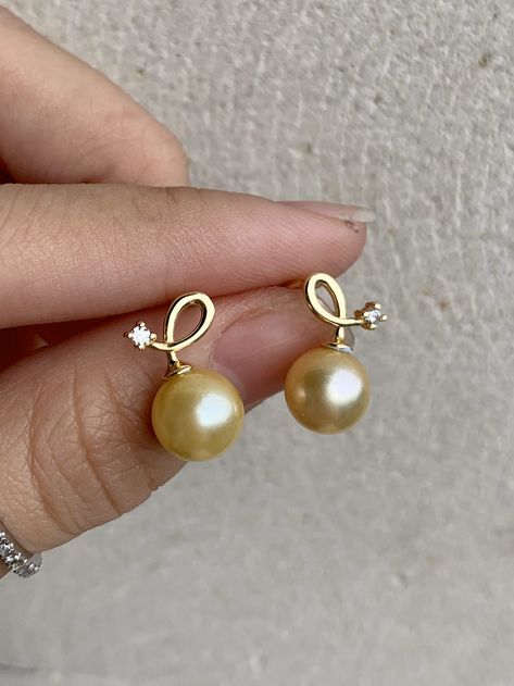 South Sea Pearls Earrings, Genuine Pearl Necklace, Natural Pearl Earrings, Gold Baroque, Golden South Sea Pearls, Jewellery Earrings, Sea Pearl, Pearl Earring, Natural Pearl