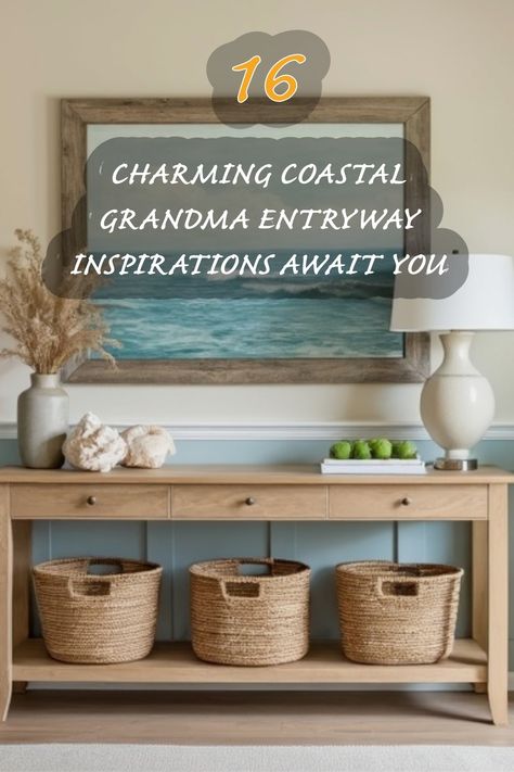 I'm in love with this charming coastal entryway! The blend of soothing colors and natural textures creates a welcoming atmosphere. Those woven baskets are perfect for organizing while adding that rustic touch. Inspired by seaside elements, this space feels refreshing and inviting. Let's bring some coastal charm into our homes! Beach House Entryway, Hollywood Regency Bedroom, Cottage Entryway, Entryway Design Ideas, Coastal Entryway, Entryway Design, Beachy Aesthetic, Entryway Inspiration, Mail Holder