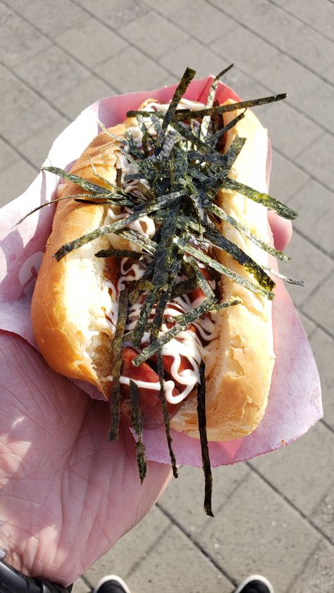 Tried Japadog for the first time and it was delicious!! Japan Travel Guide, Japan Travel, Travel Guide, Sandwiches, First Time, The First, Japan, Ethnic Recipes, Travel