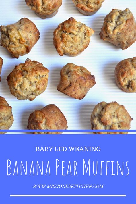 Pear Banana Muffins, Bread Recipes For Kids, Fingerfood Baby, Toddler Muffins, Banana Baby Food, Pear Muffins, Muffins Banana, Baby Led Weaning First Foods, Baby Muffins