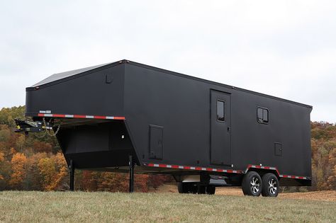 https://flic.kr/p/K8deZJ | BLACK OUT SNOW X-TREME GOOSENECK TRAILER #beckercustomtrailers #gooseneck #matteblack… Experiential Architecture, Enclosed Car Trailer, Super C Rv, Enclosed Trailer Camper, Snowmobile Trailers, Toy Hauler Trailers, Toy Hauler Camper, Enclosed Trailer, Luxury Motorhomes