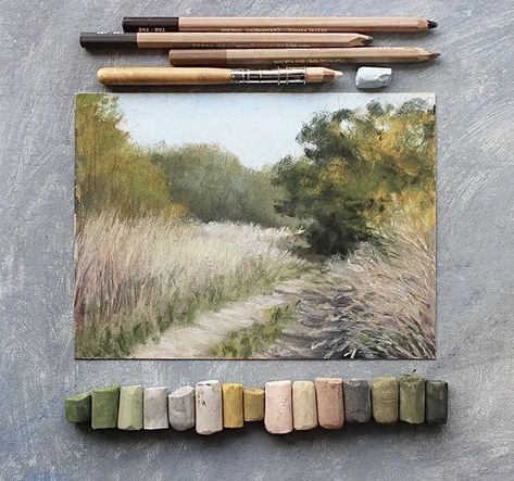 Oil Pastel Landscape, Chalk Pastel Art, Soft Pastel Art, Creation Art, Pastel Artwork, Pastel Sec, Oil Pastel Paintings, Pastel Landscape, Oil Pastel Art