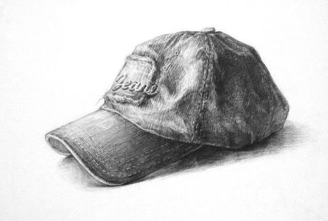 Object Drawing Ideas, Hat Sketch, Cap Drawing, Pencil Drawing Ideas, Africa Painting, Shading Drawing, Life Sketch, Realistic Pencil Drawings, Jr Art