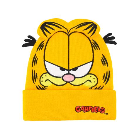 PRICES MAY VARY. GARFIELD BEANIE CAP: Our cool and stylish orange Garfield cuffed winter hat features an adorable image of Garfield the cat's face, and also features cute 3D ears and whiskers, making this a great gift for the comic strip fan in your life ONE SIZE: Skully caps can be easily stretched to fit adult men's and women's heads of all shapes and sizes to allow for instant comfort when worn LIGHTWEIGHT AND DURABLE: Skull cap is composed of lightweight and durable knitted acrylic fabric to Garfield Clothes, Garfield Hat, Garfield Merch, Garfield Merchandise, Garfield Stuff, Bday Wishlist, Garfield Cat, Snow Hat, 18th Bday