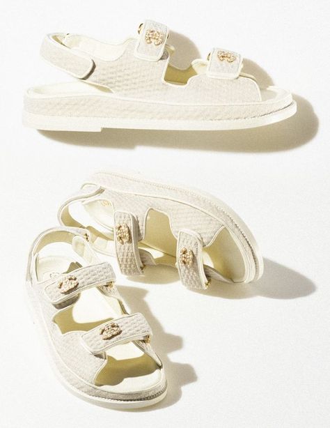 Dad Sandals, Chanel Sandals, Chanel Spring, Chanel Shoes, Wedding Sneaker, Wedding Shoe, Baby Shoes, Knitwear, Chanel