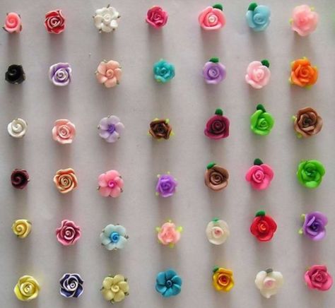 Polymer Art, Fimo Beads, Polymer Clay Flower Jewelry, Bead Flower, Polymer Clay Jewelry Diy, Cute Polymer Clay, Clay Jewelry Diy, Clay Miniatures, Polymer Clay Flowers