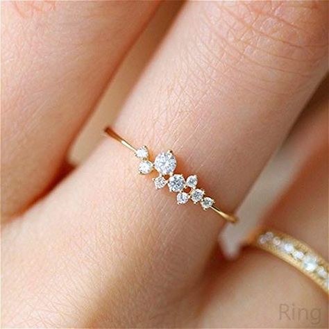 Cute Promise Rings, Eternity Wedding Ring, Stackable Diamond Rings, Gold Color Ring, Womens Rings Fashion, Gold Ring Designs, Ladies Diamond Rings, Silver Wedding Rings, Rings For Girls