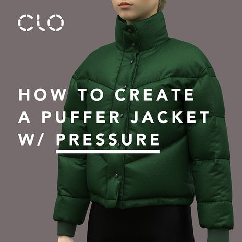 How to Create a Puffer Jacket w/ the Pressure Function ⛄⛄⛄ – How can we help you? Clo 3d Fashion, Puffer Dress, 3d Fashion Design, Hood Pattern, 3d Modeling Tutorial, 3d Clothing, Cropped Puffer Jacket, Photoshop Tutorial Design, Diy Clothes Design