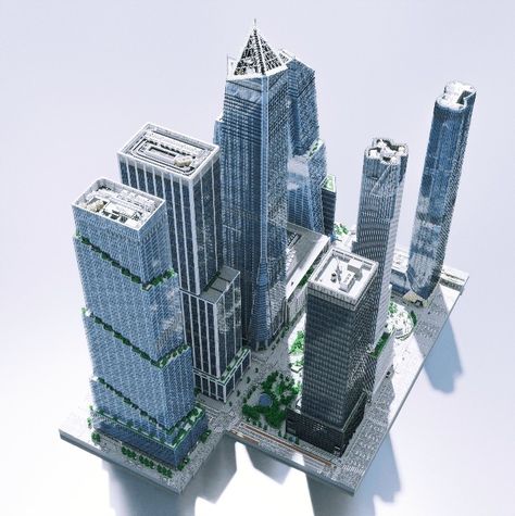 Skyscrapers Minecraft, Minecraft Skyscraper, Minecraft Modern City, Skyscraper Design, Minecraft City Buildings, Landscape And Urbanism Architecture, Bangunan Minecraft, Minecraft Modern, Future Buildings