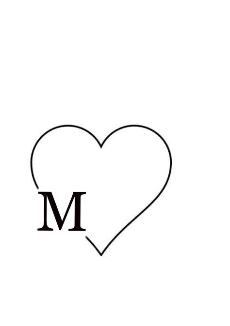 M With Heart, Letter M Heart, Pink Wallpaper Heart, M Heart, M Letter Images, Half Sleeve Tattoo Stencils, M Tattoos, K Tattoo, Love Scrapbook