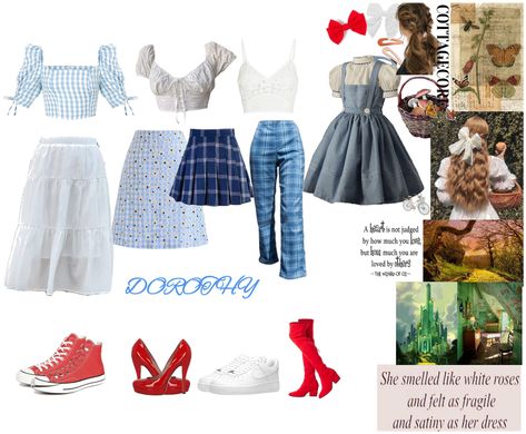 Wizard Of Oz Bounding, Dorthy Wizard Of Oz Outfit, Wizard Of Oz Outfit Ideas, Dorothy Wizard Of Oz Aesthetic, Dorothy Inspired Outfit, Wizard Of Oz Inspired Outfits, Dorthy Wizard Of Oz Aesthetic, Wizard Of Oz Fashion, Dorothy Aesthetic