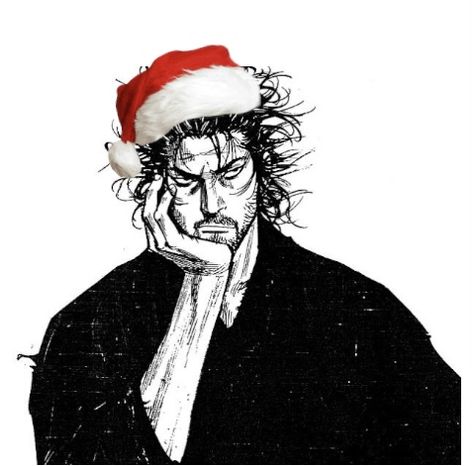 shit edit i made of takezo from vagabond for christmas pfp Manga Christmas Pfp, Vagabond Manga Pfp, Jojo Christmas Pfp, Christmas Manga Pfp, Berserk Christmas, Miyamoto Musashi Pfp, Vagabond Drawing, Musashi Miyamoto Icon, Musashi Pfp