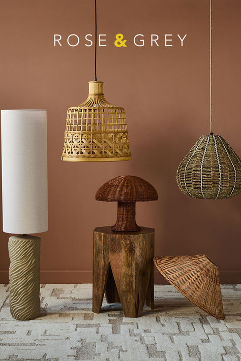 These rustic lights are perfect for a neutral home aesthetic. Bring natural materials into your home with rattan table lamps and ceiling lights. Mediterranean Accessories, Neutral Home Aesthetic, Rustic Lights, Cane Furniture, Rattan Table, Kitchen Utilities, Neutral Home, Boot Room, Home Aesthetic