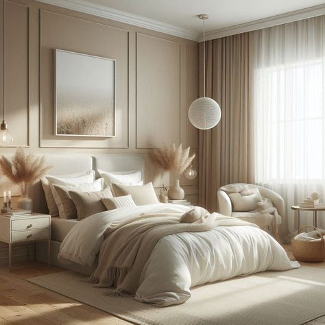 15 Neutral Bedroom Ideas to Create a Cozy Retreat Bedroom Color Schemes Beige, Bedroom Decor Master Neutral Accent Walls, Aesthetic Beige Bedroom Ideas, Stone Colour Bedroom Ideas, Cream Colored Bedrooms Ideas, Light Oak Bedroom Ideas, Neutral Calm Bedroom, Calm Relaxing Bedroom Ideas, Neutral Bedroom Color Schemes