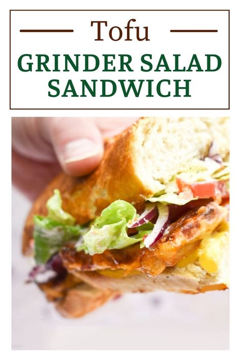 Grinder Salad Sandwich, Grinder Salad, Tandoori Paste, Grinder Sandwich, Vegan Lunch Box, Creamy Salad Dressing, Vegan Summer Recipes, Grilled Tofu, Hot Sandwich