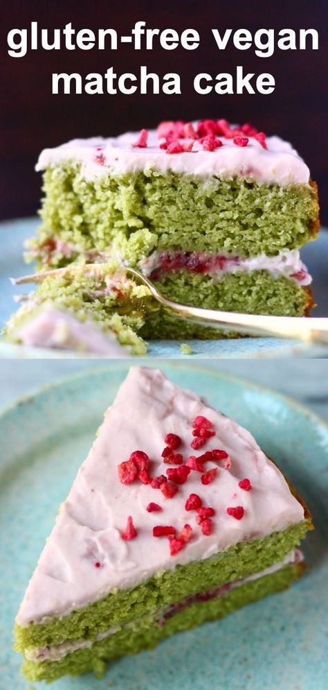 Matcha Strawberry Cake, Healthy Vegan Dessert, Desserts Japonais, Matcha Strawberry, Vegan Easter Recipes, Vegan Japanese, Cheesecake Vegan, Matcha Dessert, Vegan Easter