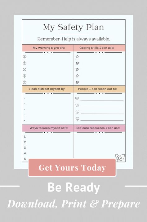 Pinterest . #Crisis_Plan_Template #Safety_Plan_For_Kids_Mental_Health #Personal_Crisis_Plan #Wellness_Worksheets Cope Ahead Plan, Crisis Plan Template, Safety Plan For Kids Mental Health, Personal Crisis Plan, School To Do List Printable, Wellness Worksheets, Safety Plan Template, Crisis Plan, Self Care Plan