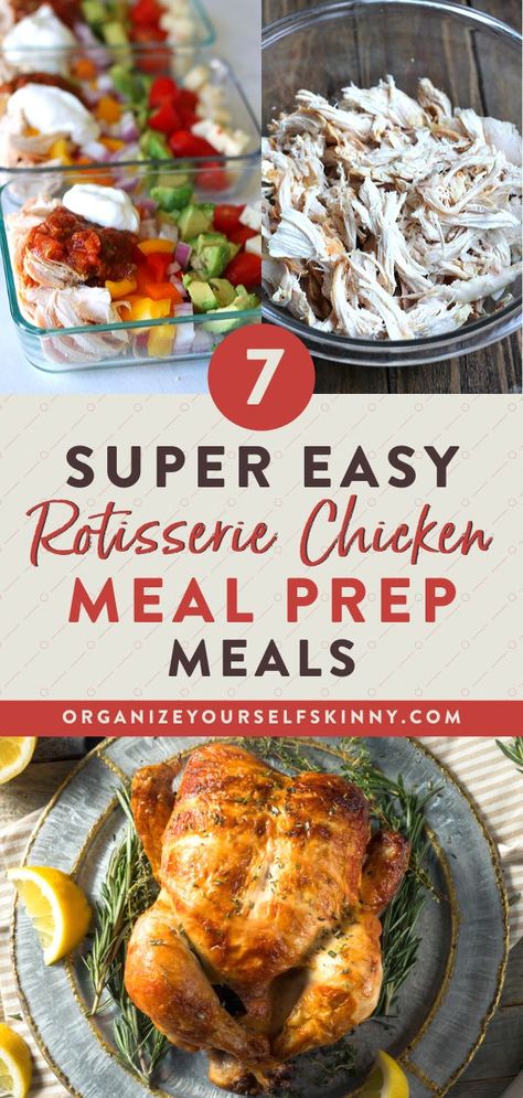 Roast Chicken Meal Prep, Healthy Meal Prep Chicken, Healthy Rotisserie Chicken Recipes, Rotisserie Chicken Leftovers, Costco Rotisserie Chicken Recipe, Meal Prep Chicken Recipes, Rotisserie Chicken Recipes Healthy, Chicken Leftovers, Rotisserie Chicken Recipes Leftover