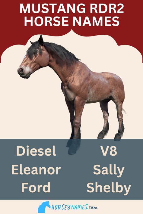 100+ RDR2 Mustang Horse Names with Meanings and Generator Rdr2 Mustang, Perlino Horse, Funny Horse Names, Brindle Horse, Blue Roan Horse, Standardbred Horse, American Saddlebred Horses, Star Stable Horses, Aesthetic Horse