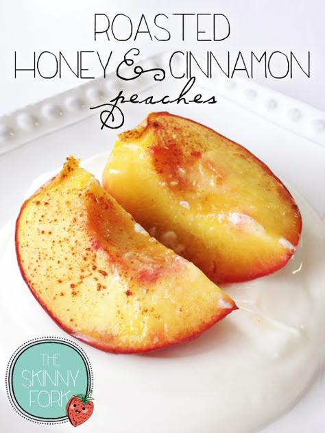 Roasted Honey Cinnamon Peaches Cinnamon Peaches, Healthy Side Dish, Fruit Dishes, Healthy Side, God Mat, Honey And Cinnamon, Healthy Sweets, Baklava, Fruit Recipes