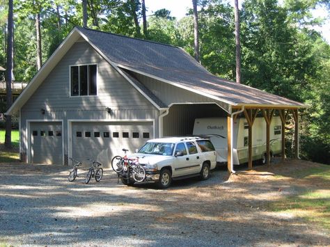 3 car with carport detached garage pictures | ... of our detached 3 car garage from November 2004 to May 2006 Attached Garage Plans, Porsche Garage, Pole Barn Garage, Plan Garage, Garage Addition, Carport Garage, Garage Remodel, Barn Garage, Garage Apartments