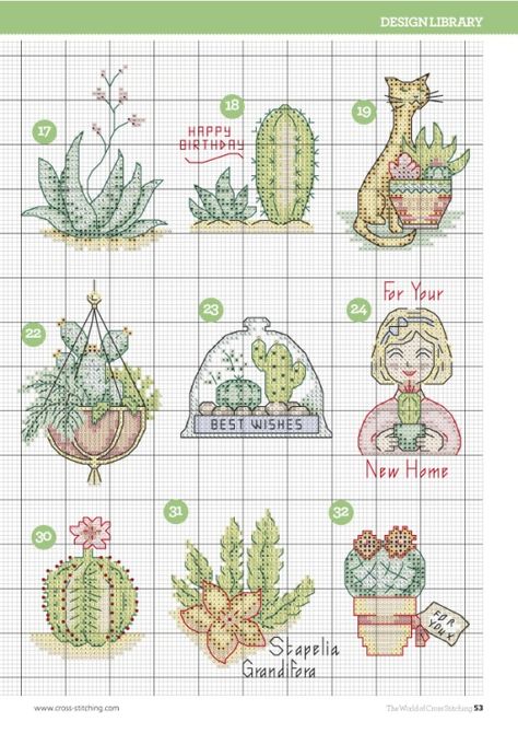 Cross Stitch Cactus, Plant Cross Stitch Pattern, Plant Cross Stitch, Cactus Cross Stitch, The World Of Cross Stitching, Tiny Cross Stitch, Cross Stitch Boards, Nature Cross Stitch, Small Cross Stitch