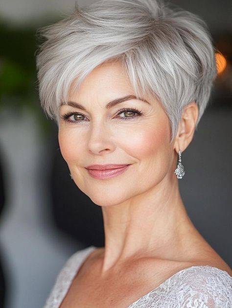 Pixie Hairstyles For Older Women, Hairstyles For Older Women, Short Silver Hair, Short Hair Images, Fred Flintstone, Crop Hair, Choppy Bob Hairstyles, Short Hair Pixie Cuts, Short Sassy Hair