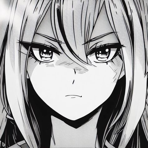 Anime Facial Features, Determined Anime Face, Pfp Anime Girlboss Black, Determined Expression Reference, Determined Expression Drawing, Anime Demon Girlboss, Sharp Eyes Anime, Sharp Eyes Drawing, Confident Facial Expression