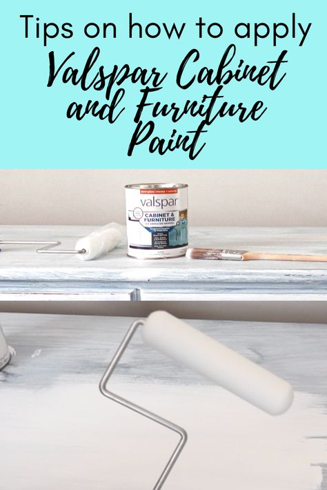 tips on how to apply Valspar Cabinet and Furniture Paint Cabinet Enamel Paint, Valspar Paint Cabinets, Valspar Cabinet Paint Colors, Valspar Cabinet And Furniture Paint, Valspar Cabinet Paint, Bookshelves Makeover, Valspar Furniture Paint, Valspar Cabinet Enamel, Surrey House