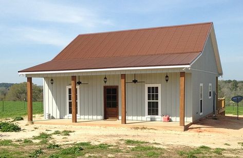 Western States Metal Roofing on Instagram: “Real Corten will have rust run off and rust stains. Weathered Metallic® is a painted product so you will NOT have these problems.…” Terra Cotta Metal Roof, White House With Copper Metal Roof, Homes With Copper Metal Roofs, Copper Roof Barndominium, Copper Roof House Exterior Colors, Paint Metal Roof, Brown Metal Roof, Copper Roof House, Tin Roof House