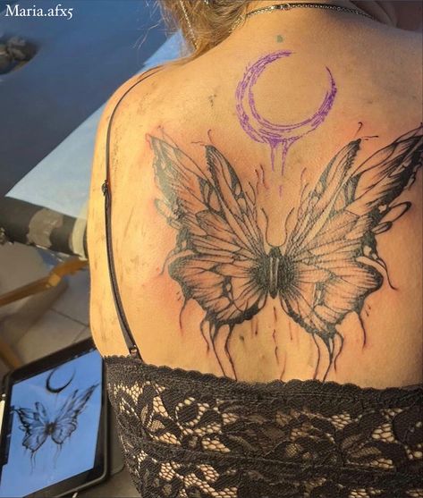 Butterfly Moon Tattoo, Butterfly Moon, Image Swag, Under The Moon, Pretty Tattoos, Moon Tattoo, Butterfly Wings, Inspirational Tattoos, Butterfly Tattoo