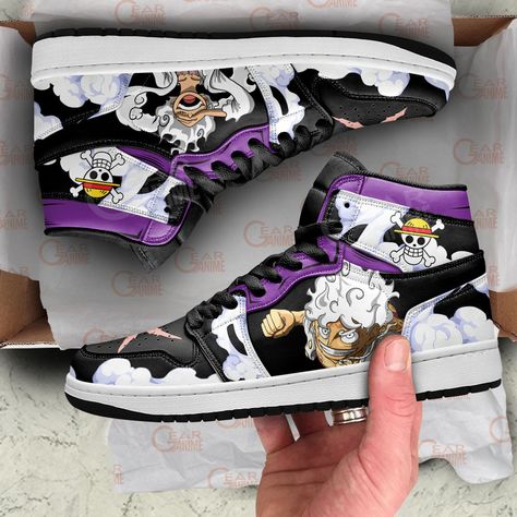 Luffy Gear 5th, Luffy Nika, Sneaker High Heels, Alluka Zoldyck, Custom Sneakers Diy, رورونوا زورو, Unique Sneakers, Anime Shoes, Air Jordan Sneakers